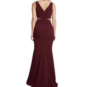 ARTI GOGNA Burgundy Prom Formal Dress Cut Out Sides Floor Length Sleeveless L